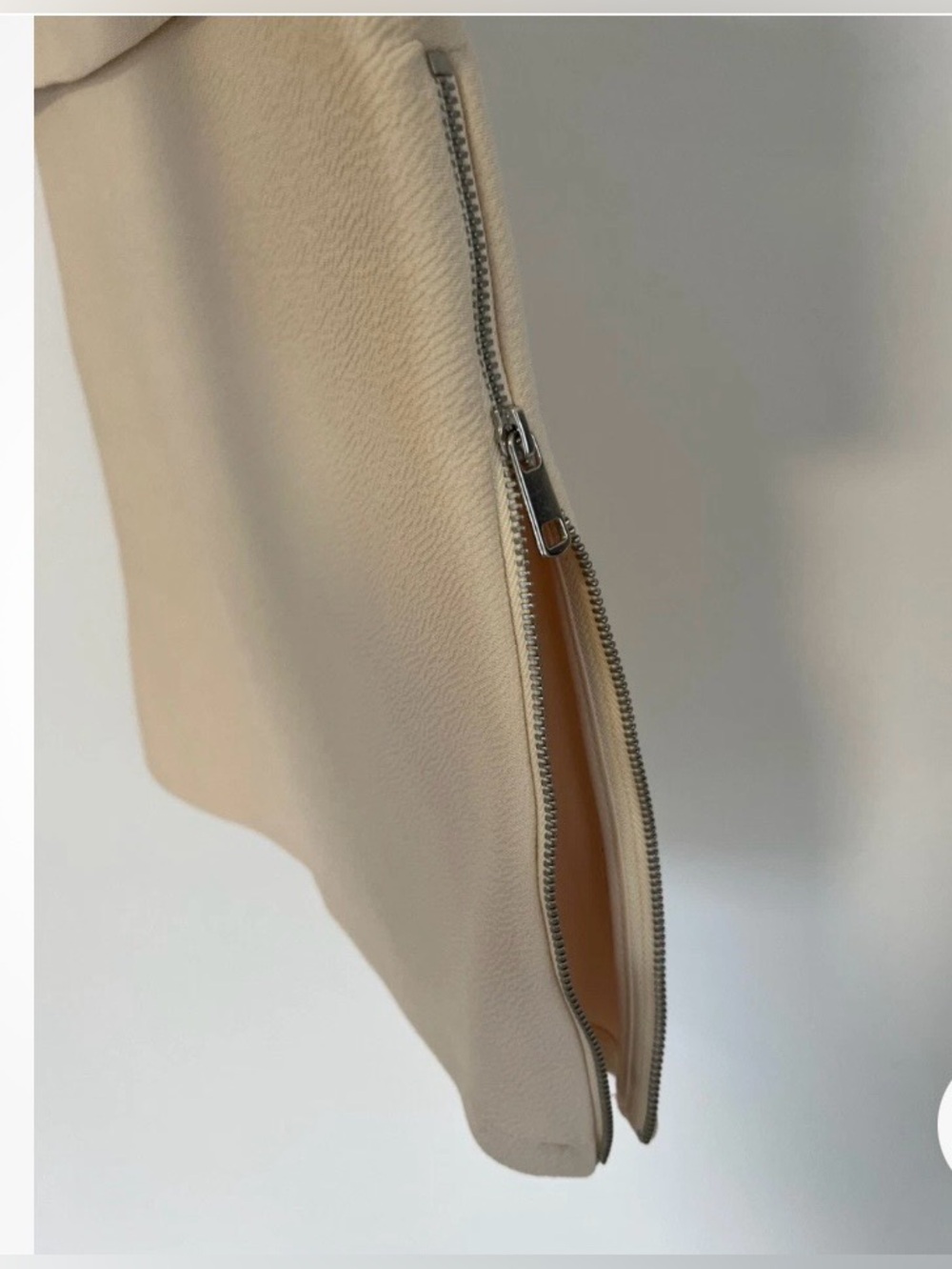 Cream Strapless Tube Shirt with Side Zip on both sides - Picture 5 of 9